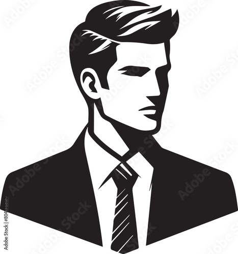 Business Man Black Vector Face Design