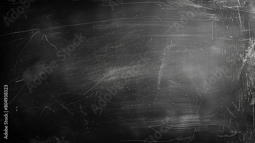 Blackboard with chalk. Dark textured background. Grunge style worn surface.