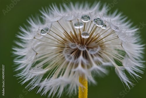 Dandelion covered in dew Generative AI