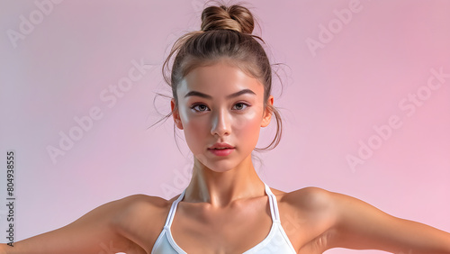 Elegant Ponytails for Western Gymnasts, Stylish Hairstyles on Beautiful Girls, Chic Looks for Lovely Gymnasts, Graceful Hairdos on Gorgeous Gymnastics Athletes