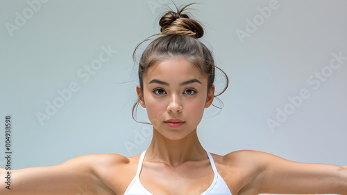 Elegant Ponytails for Western Gymnasts, Stylish Hairstyles on Beautiful Girls, Chic Looks for Lovely Gymnasts, Graceful Hairdos on Gorgeous Gymnastics Athletes