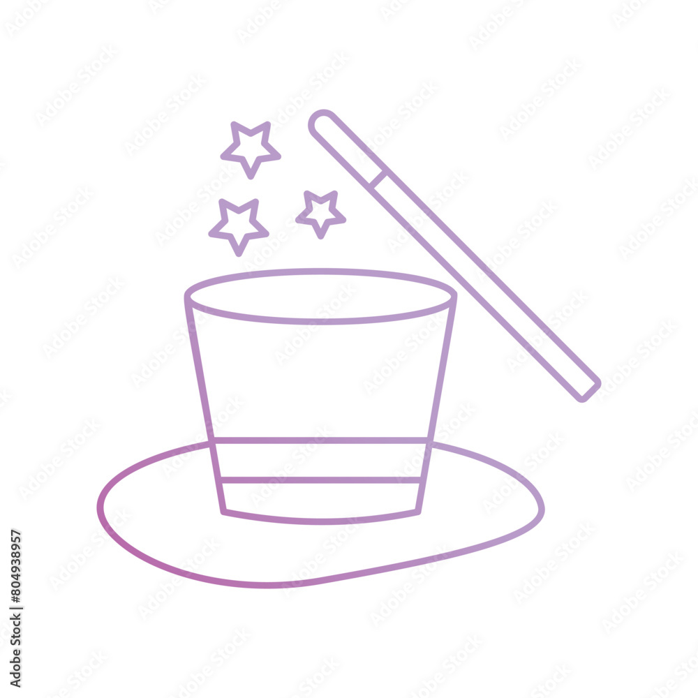 magic hat icon with white background vector stock illustration