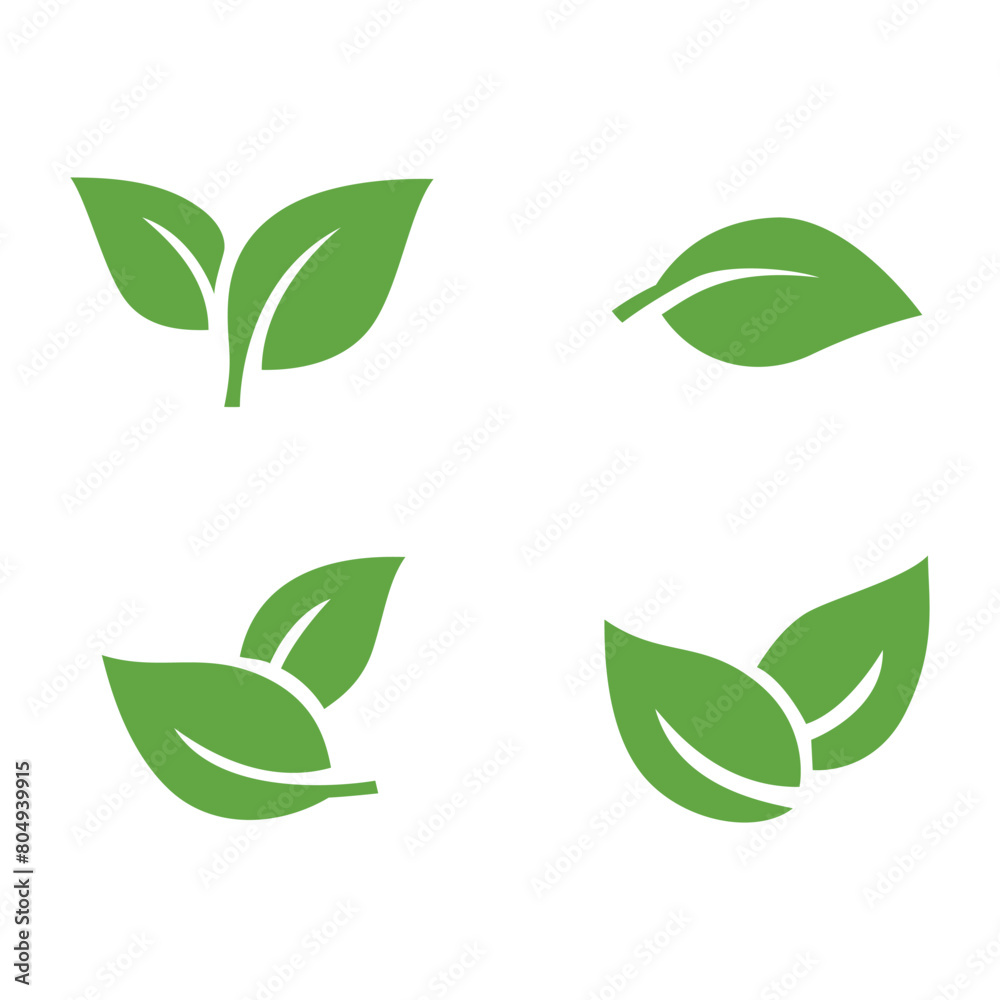 green leaves vector, flat green leaves vector on white green leaves vector, flat green leaves vector on white