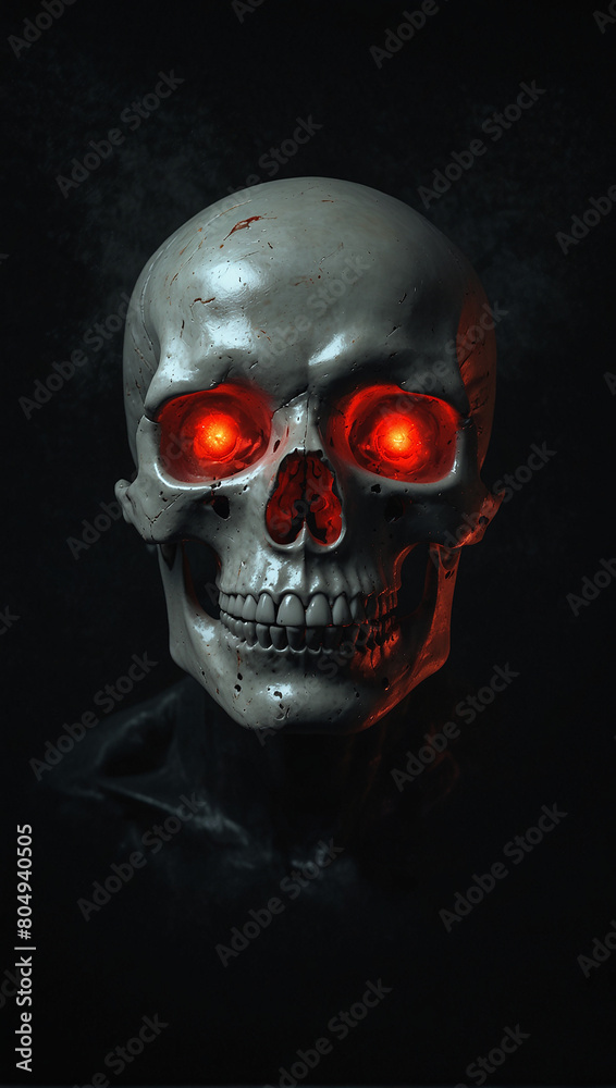'Horror' Digital 3D skull glowing red eyes 03 'Horror' Digital 3D skull glowing red eyes 03