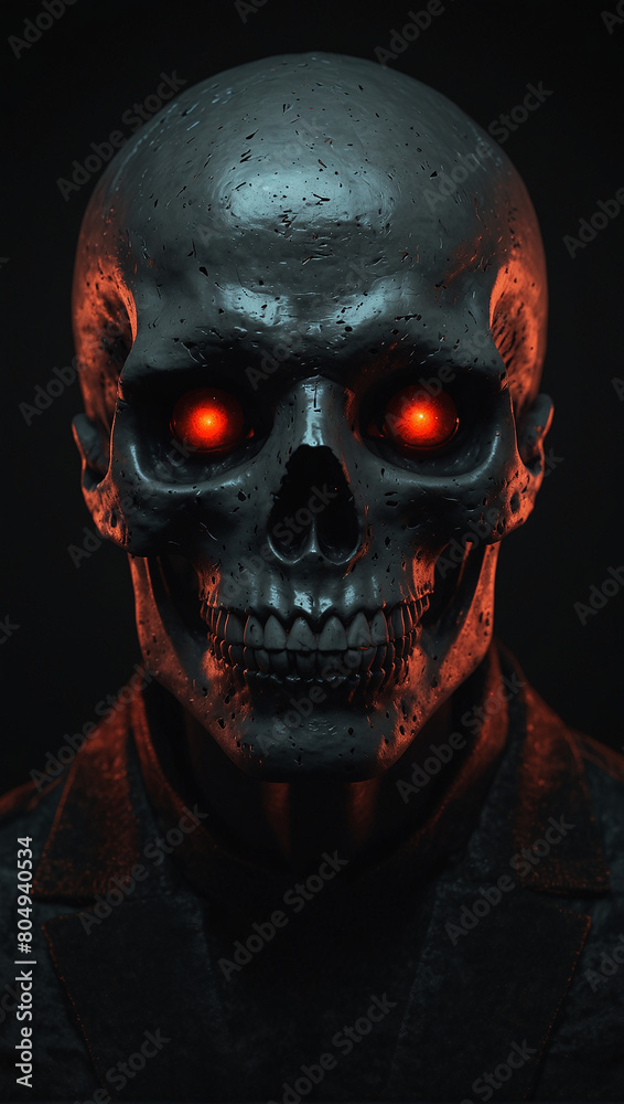 'Horror' Digital 3D skull glowing red eyes 06 'Horror' Digital 3D skull glowing red eyes 06