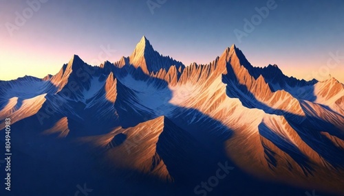 3d model Serene mountain range at sunset majestic (8)