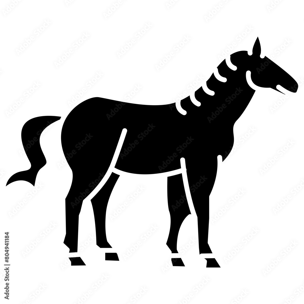 Obraz premium horse glyph vector icon