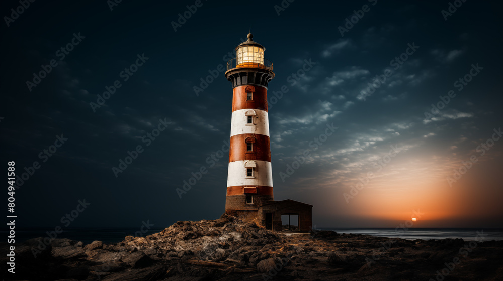 Lighthouse with clean pastel light Lighthouse with clean pastel light
