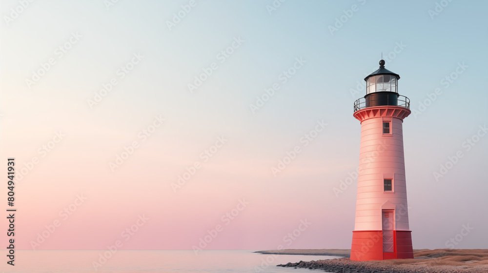 Lighthouse with clean pastel light