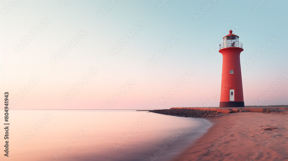 Fototapeta premium Lighthouse with clean pastel light