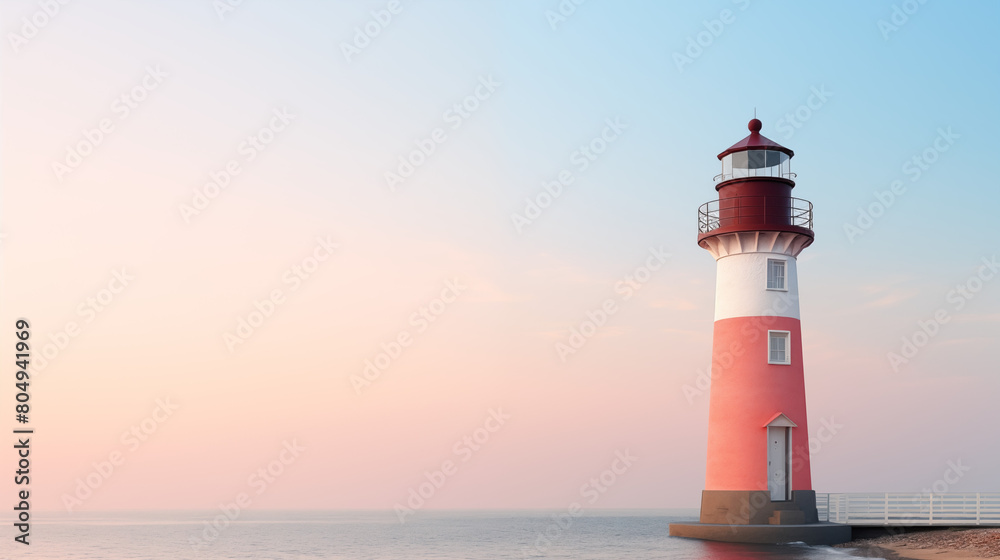 Lighthouse with clean pastel light