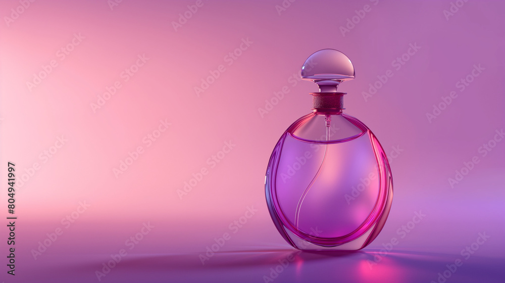 A pink bottle of perfume mock-up art A pink bottle of perfume mock-up art