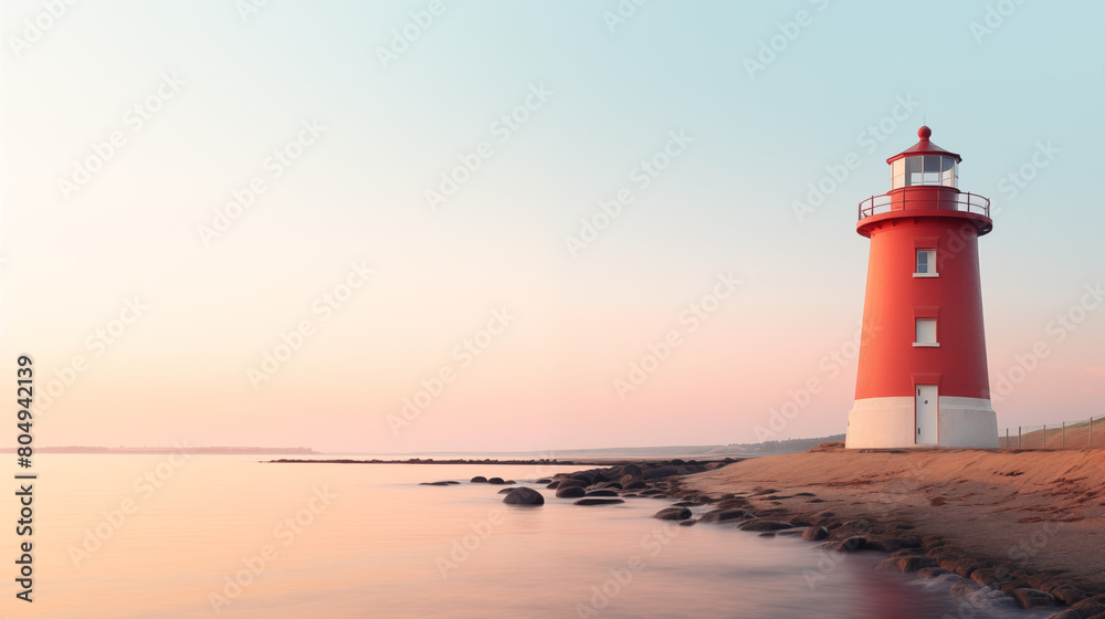 Lighthouse with clean pastel light Lighthouse with clean pastel light