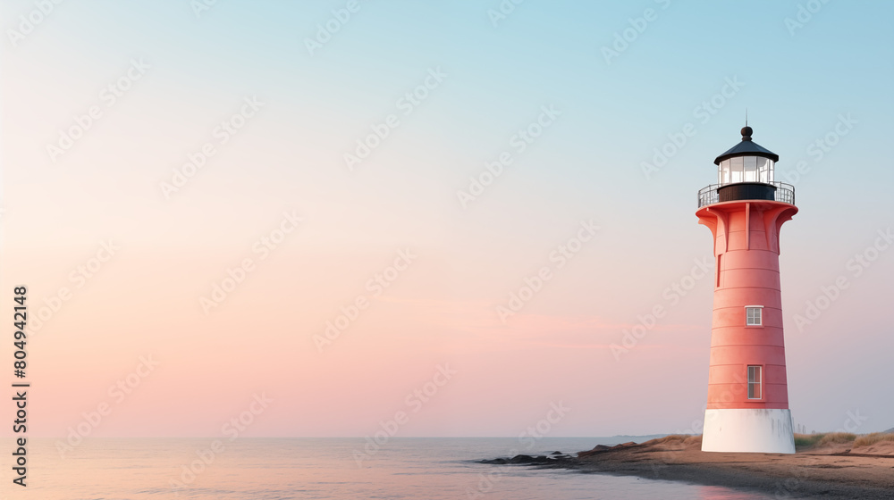 Lighthouse with clean pastel light