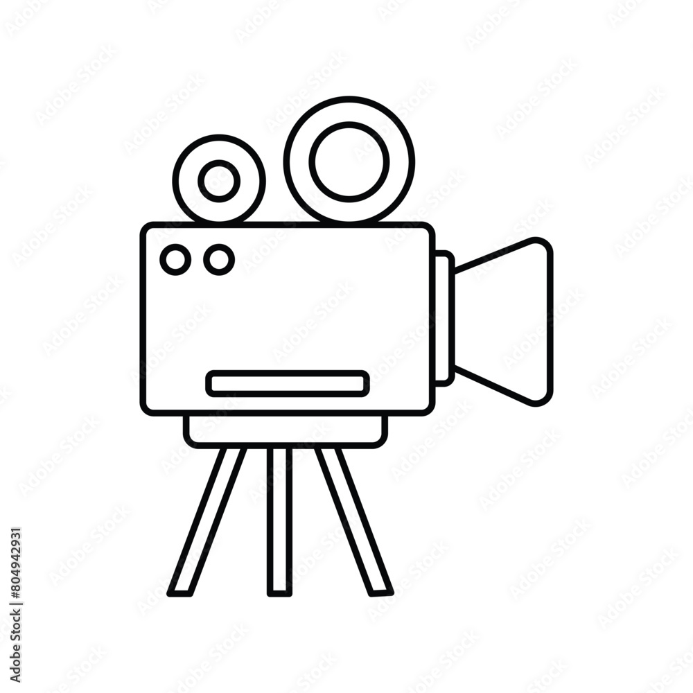video camera icon with white background vector stock illustration video camera icon with white background vector stock illustration