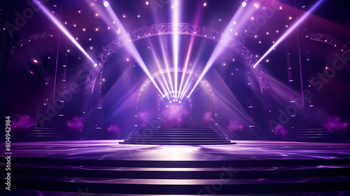 Beautiful blurred background of empty wooden stage