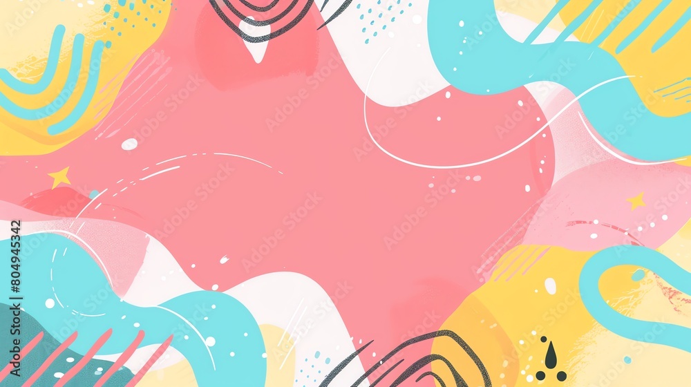 Abstract geometric design cute background for kids template