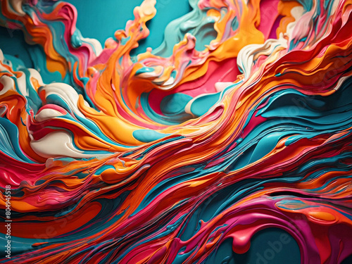 Dive into a mesmerizing symphony of painted colours  that combines psychedelic and abstract elements to create a vivid and intriguing background.