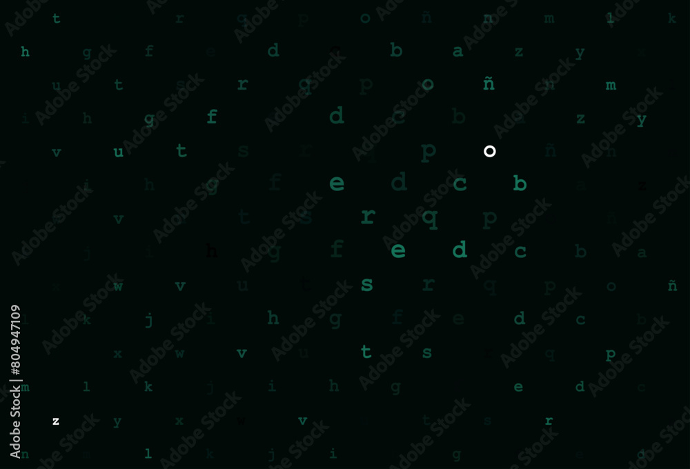Light green vector cover with english symbols.
