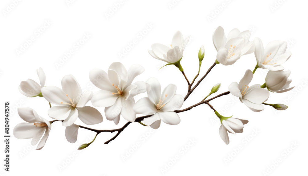 white flowers isolated on transparent background cutout