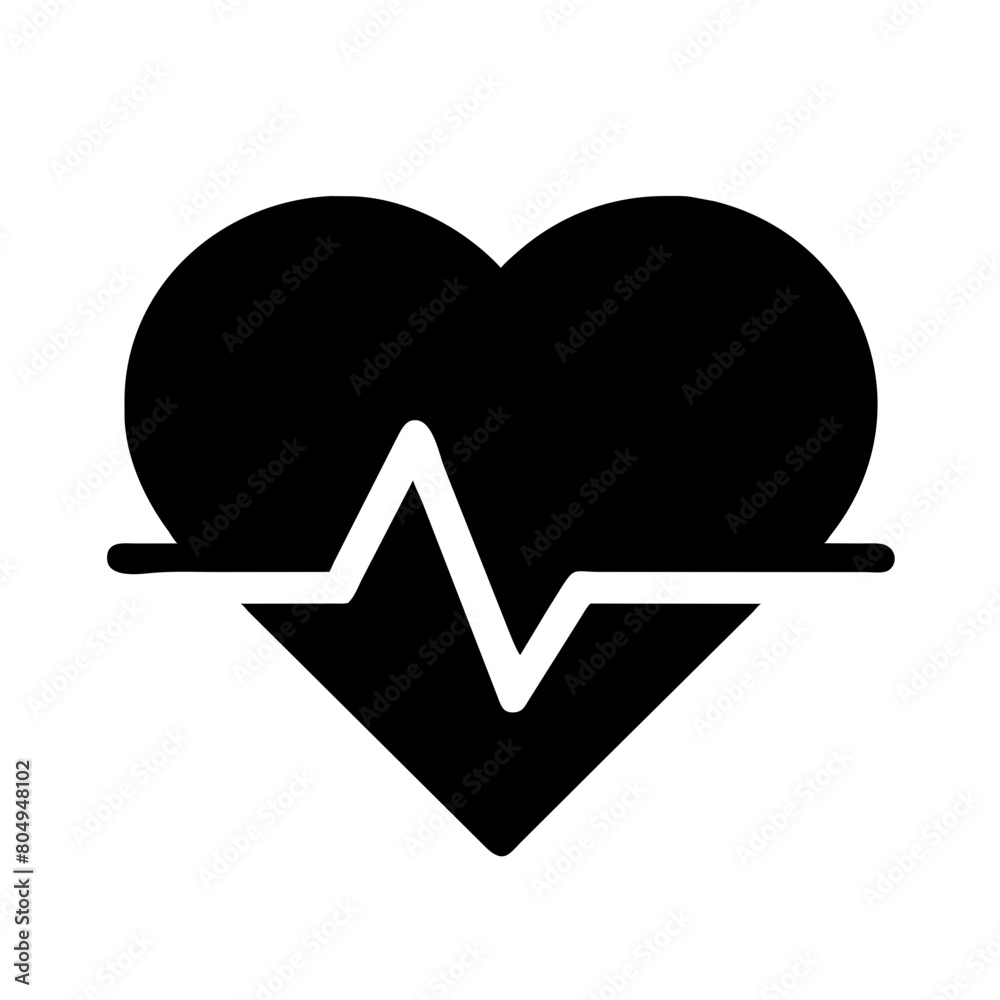 Heart has electrical waves pictogram
Heart has electrical waves pictogram