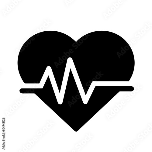 Heart has electrical waves pictogram 
