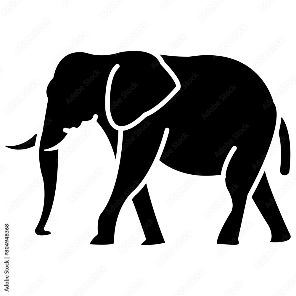 Fototapeta premium elephant glyph vector icon