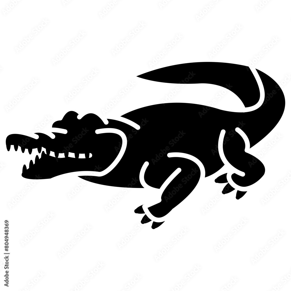 crocodile glyph vector icon