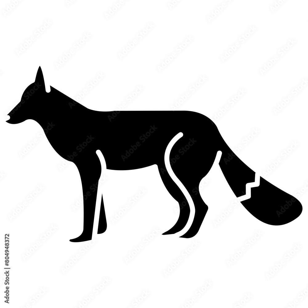 Naklejka premium fox glyph vector icon