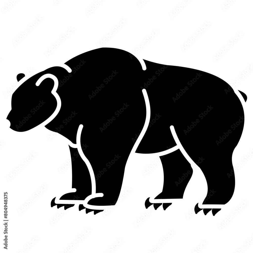 Fototapeta premium bear glyph vector icon