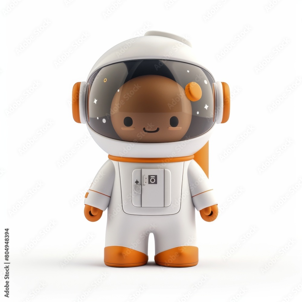 A small toy wearing an astronauts helmet A small toy wearing an astronauts helmet