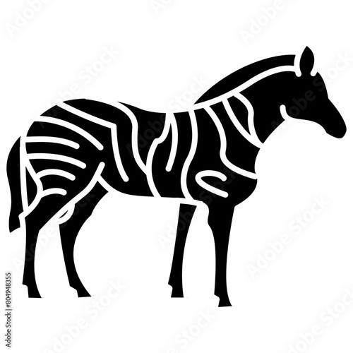 zebra glyph vector icon