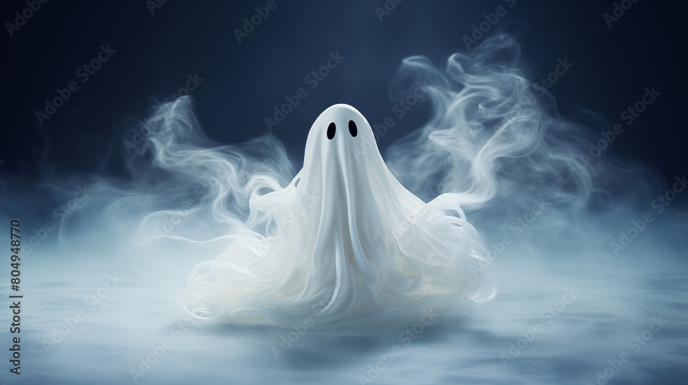 teru teru bozu on dark background with white smoke teru teru bozu on dark background with white smoke
