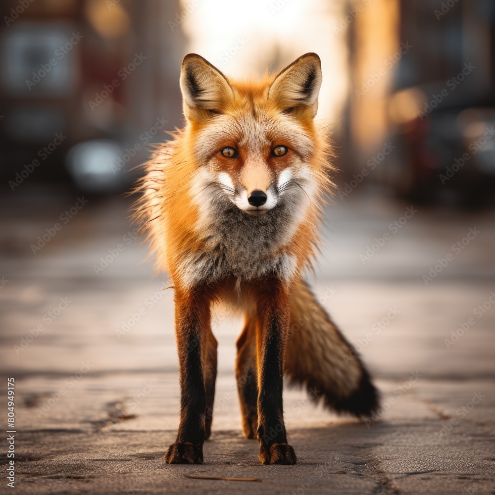 Fototapeta premium Captivating portrait of a majestic red fox