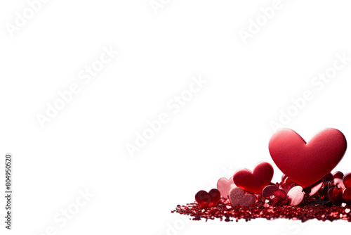 Illustration of hearts with ornament curls  Isolated on transparent PNG background  Generative ai