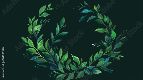 Wreath leaves ornament Vector illustration style