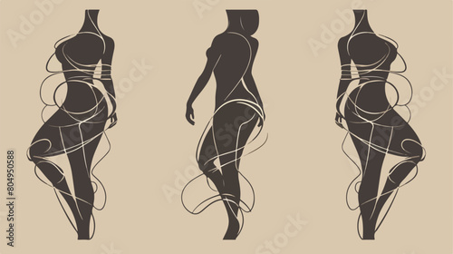 Female styleized body contour without extremities icon photo