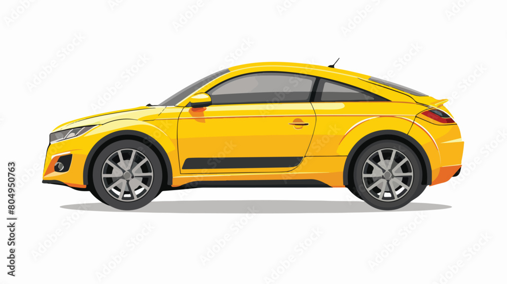 Yellow car in a white background vector illustration