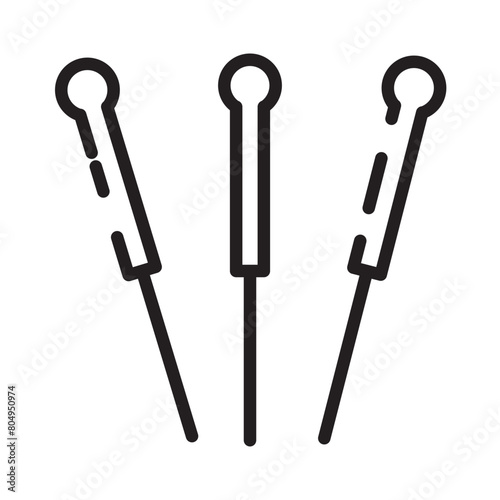 Needle Oriental Medicine Line Icon