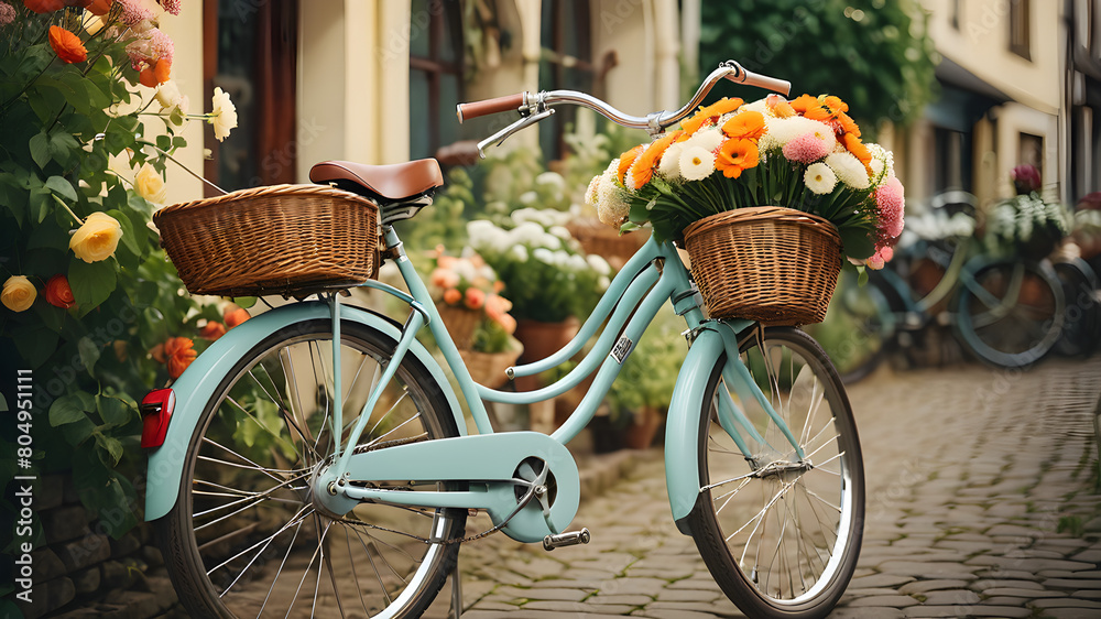 bicycle with flowers