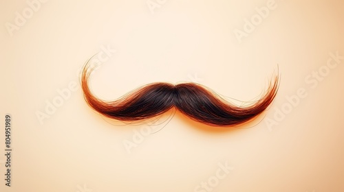 Stylish handlebar mustache on beige background photo