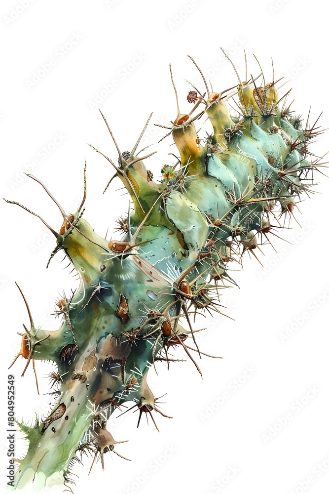 Naklejka premium Hyper-Detailed Watercolor of Innovative Pest Control Trap for Sustainable Agriculture