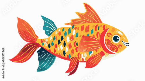 Fish design over white backgroundddvector illustration