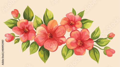 Floral flower decoration isolated cion vector illustration