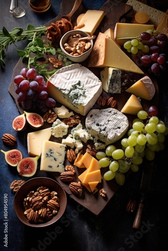 Gourmet cheese and fruit platter