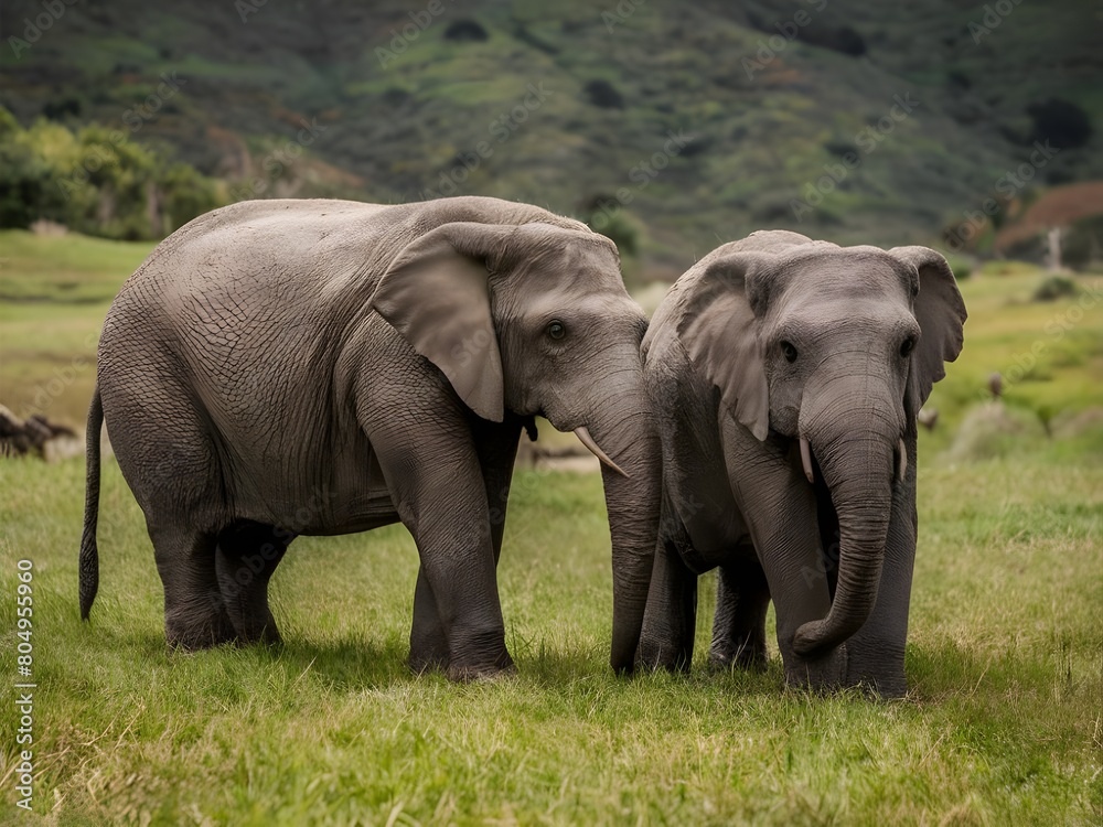 Obraz premium elephants in the wild