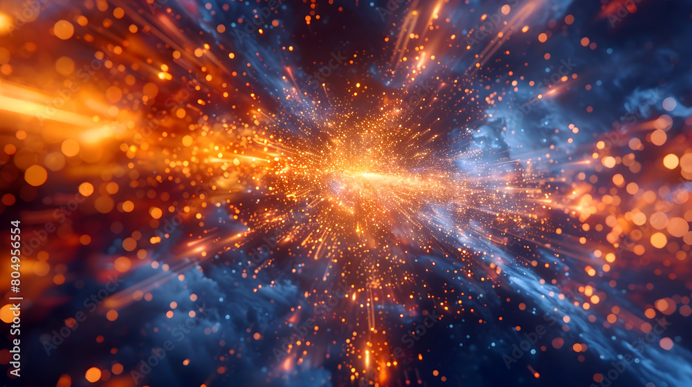 Fototapeta premium Surging Cosmic Energies:A Captivating Visualisation of the Quantum Frontier