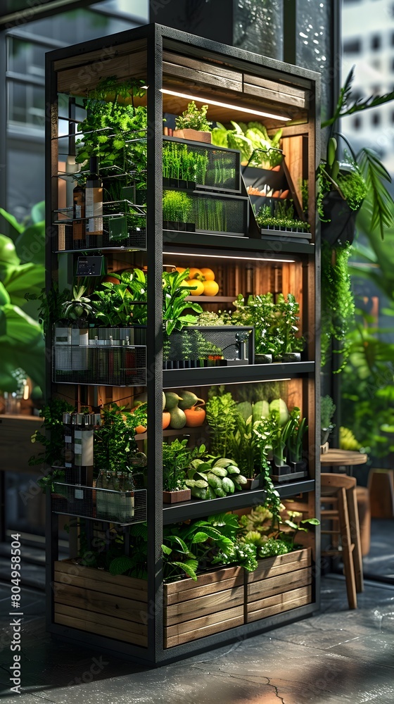 Vertical Indoor Hydroponic Greenhouse for Urban Farming and Sustainable Crop Production