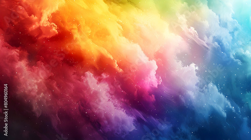 Vibrant Watercolor Rainbow - Captivating Fluid Gradient and Brushstrokes in Cinematic Digital