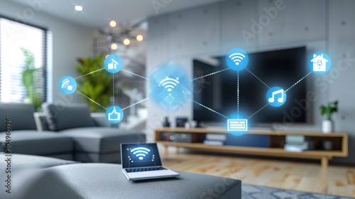 Modern Setting  Smart Home Technology with Connected Devices